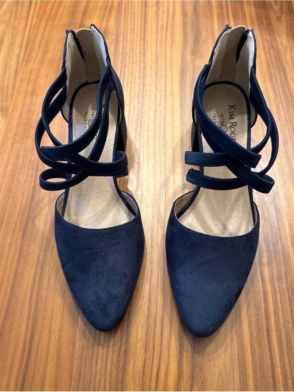 Kim Rogers Navy Strappy Cushioned block Heels